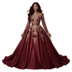 Crimson Royale Embellished Ball Gown