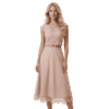 Premium Blush Pink Lace Two-Piece Skirt Set