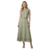 Premium Sage Green Embroidered Two-Piece Skirt Set