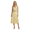 Premium Pastel Yellow Floral Lace Two-Piece Skirt Set