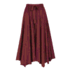 Premium Burgundy Flowy Midi Skirt