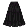Premium Black Tiered Midi Skirt