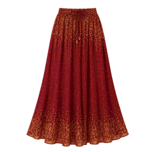Deep Maroon with Gold Speckled Print