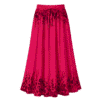 Premium Hot Pink Black Floral Printed Midi Skirt