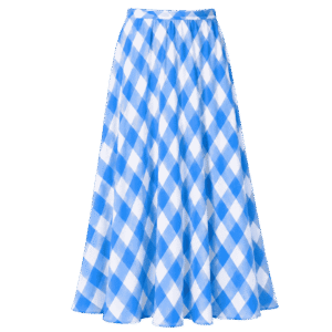 Premium Blue & White Checkered Flowy Midi Skirt