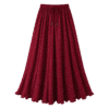 Premium Maroon Polka Dot Flowy Midi Skirt