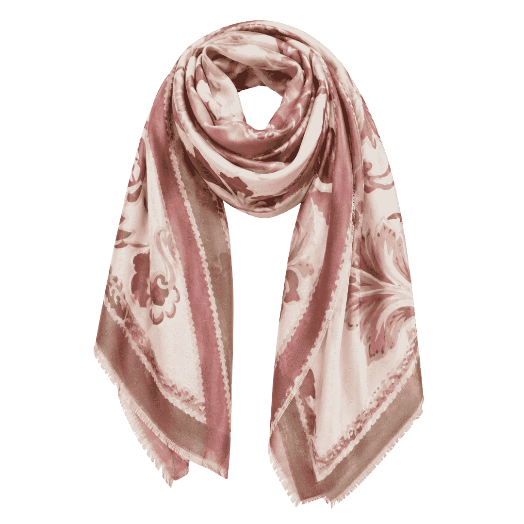 Premium Blush Pink Floral Printed Scarf