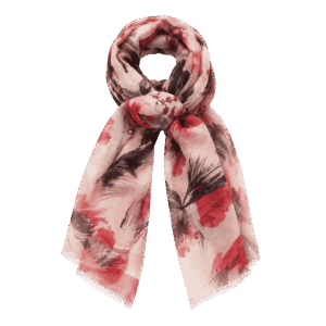 Soft Pink with Red & Black Floral Print