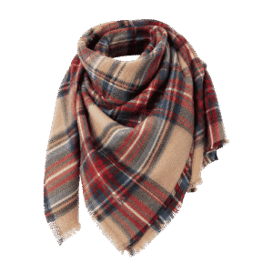 Premium Beige Red & Navy Checkered Scarf