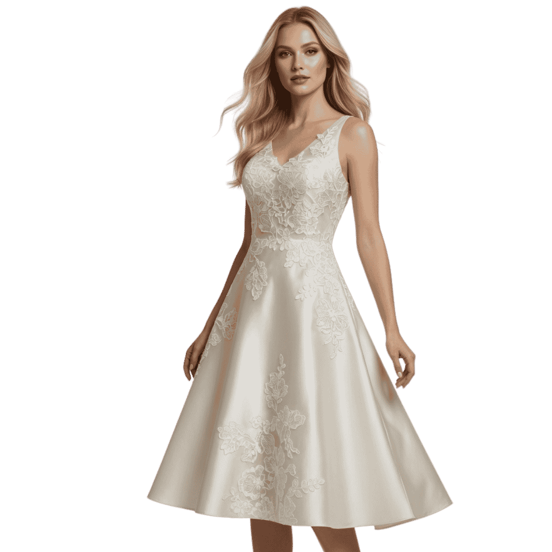 Elegant Floral Lace Midi Dress for Women