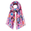 Premium Pink Multicolor Abstract Printed Scarf