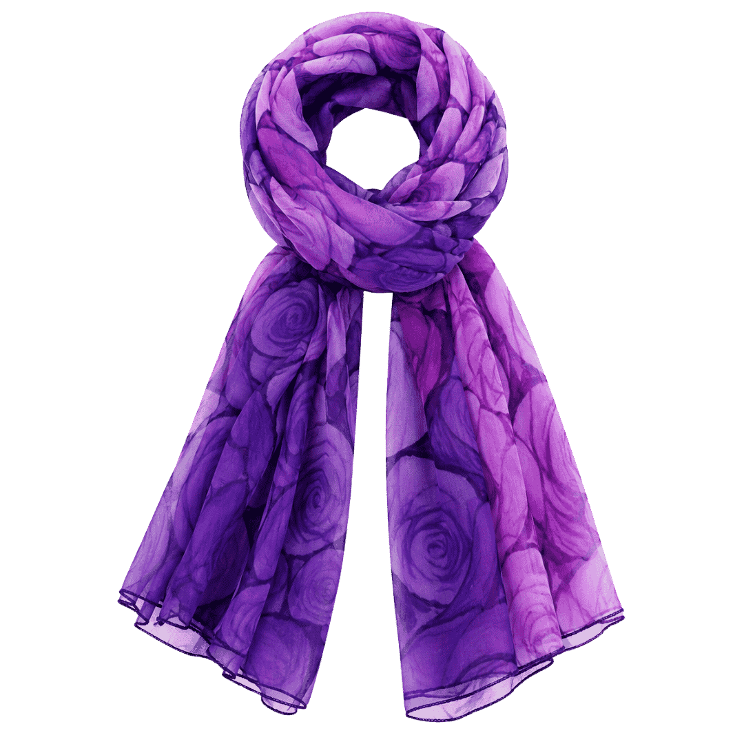 Purple with Rose Floral Print