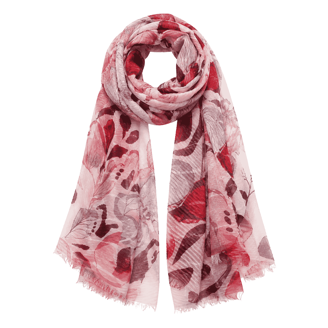 Premium Pink Red Abstract Printed Scarf