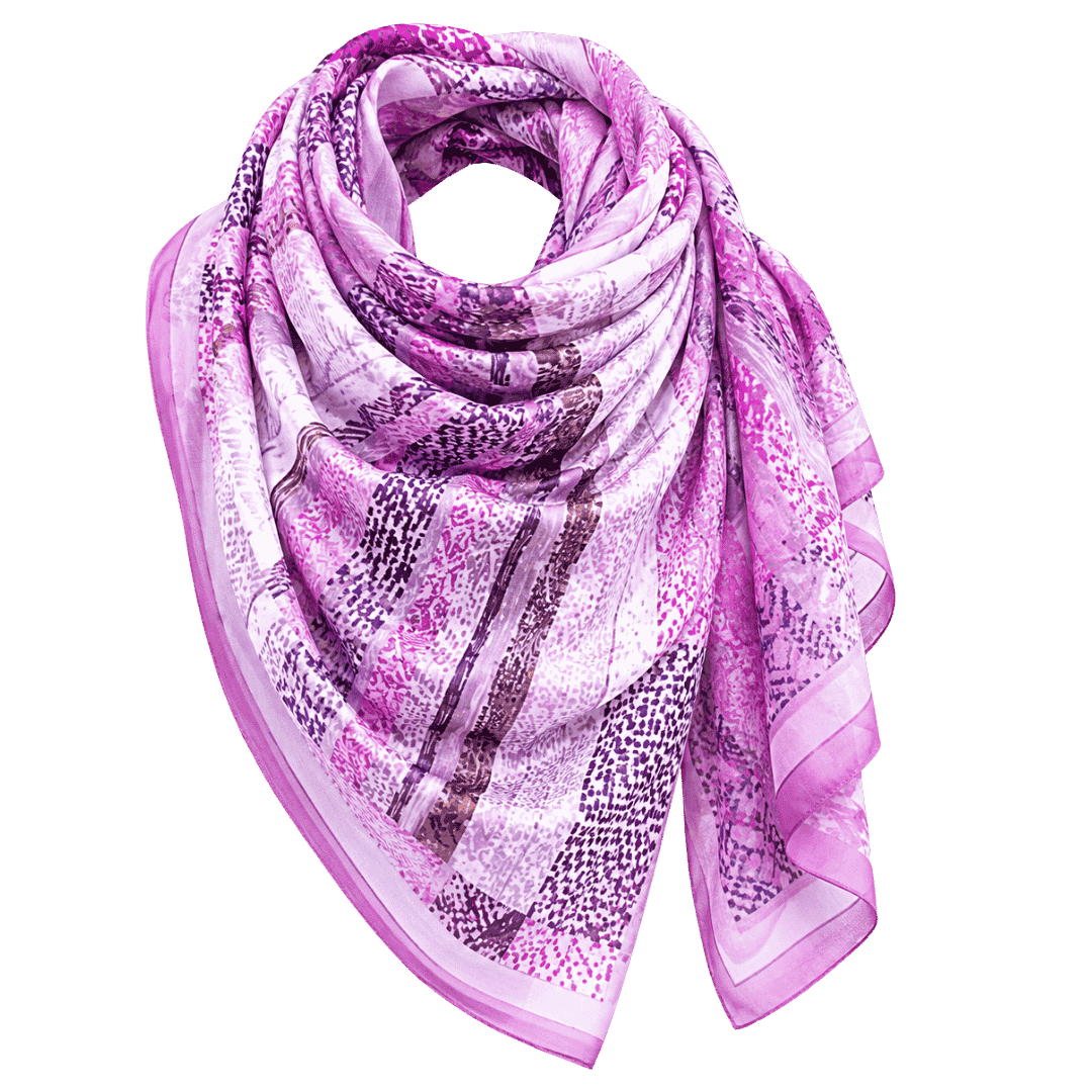 Premium Pink Purple Abstract Printed Scarf
