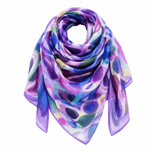 Premium Purple Multicolor Abstract Printed Scarf