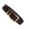 Premium Dark Brown Faux Leather Belt with Gold Buckle