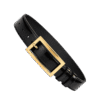 Premium Black Patent Faux Leather Belt with Gold Buckle