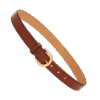 Premium Brown Faux Leather Belt with Gold Buckle
