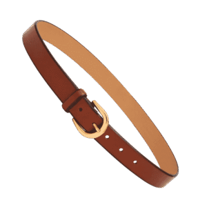 Premium Brown Faux Leather Belt with Gold Buckle