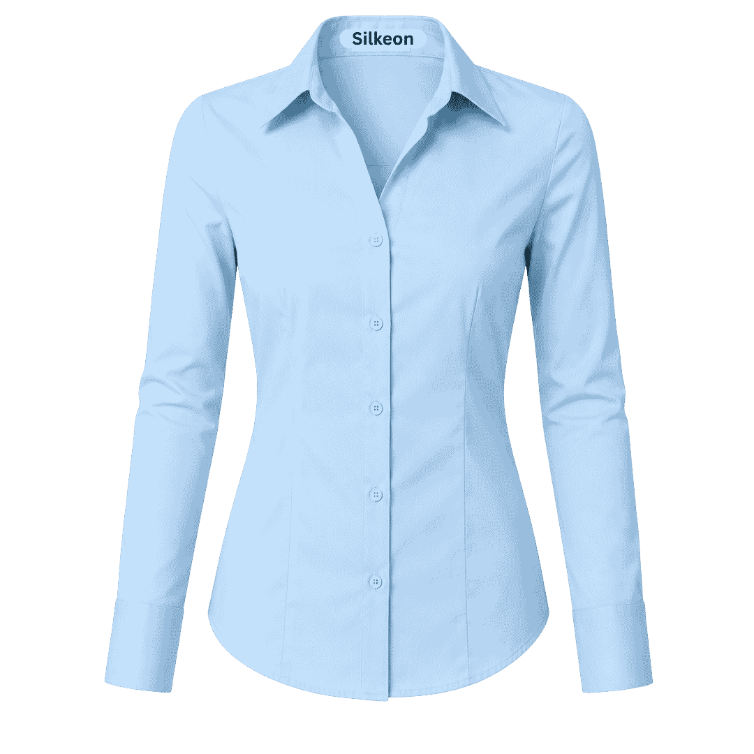 Premium Sky Blue Formal Shirt for Women (1) Premium Sky Blue Formal Shirt for Women