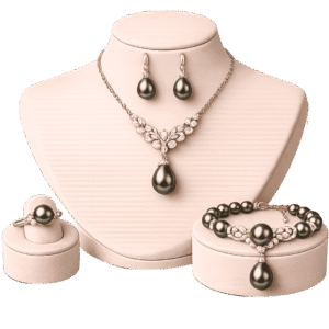 Luxury Black Pearl Jewelry Set